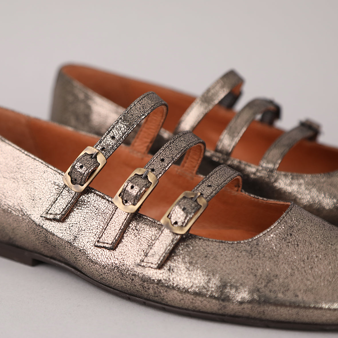 Ilo Metallic Iron Flat Shoe by Esska Shoes Ltd