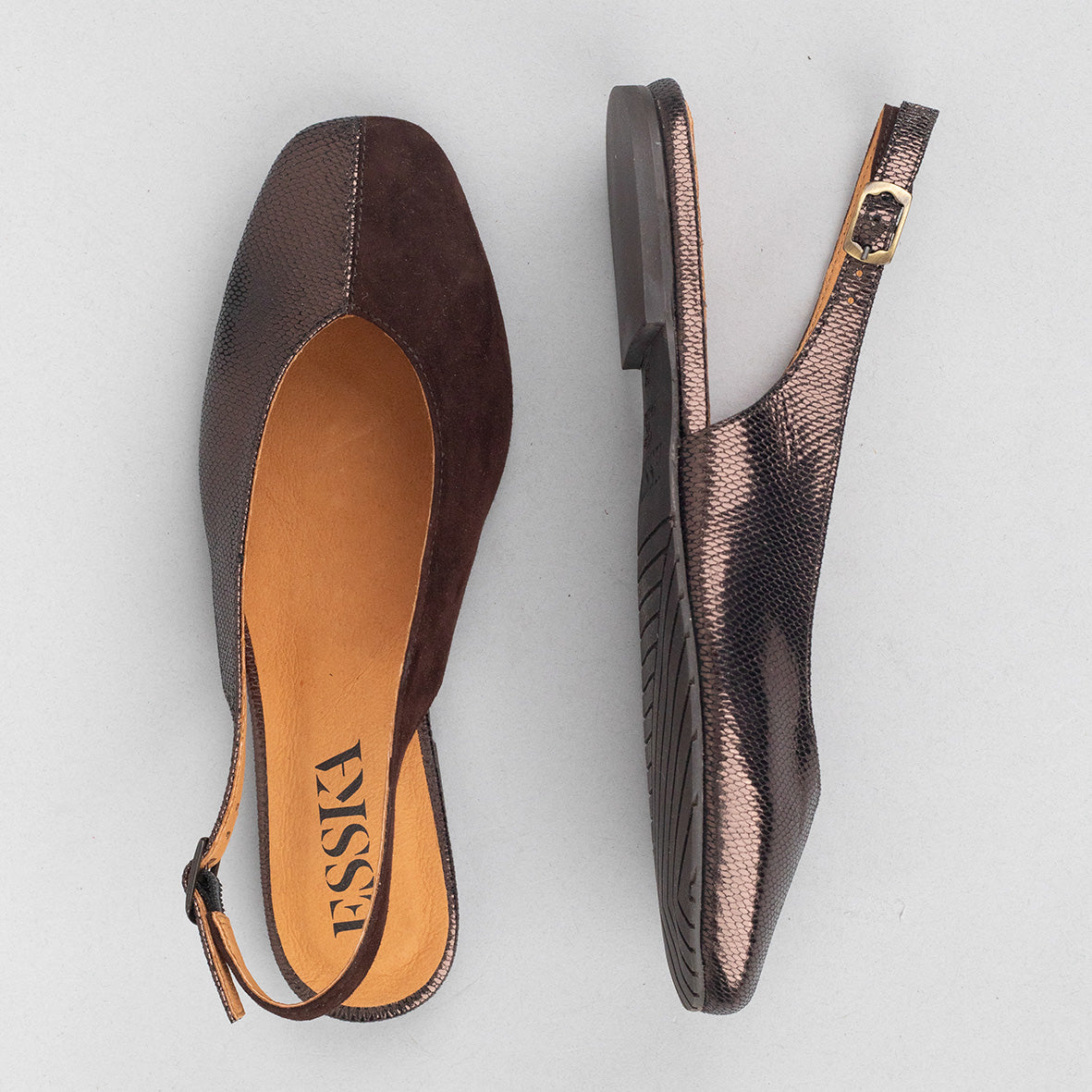 Imogen Chocolate Flat Shoe by Esska