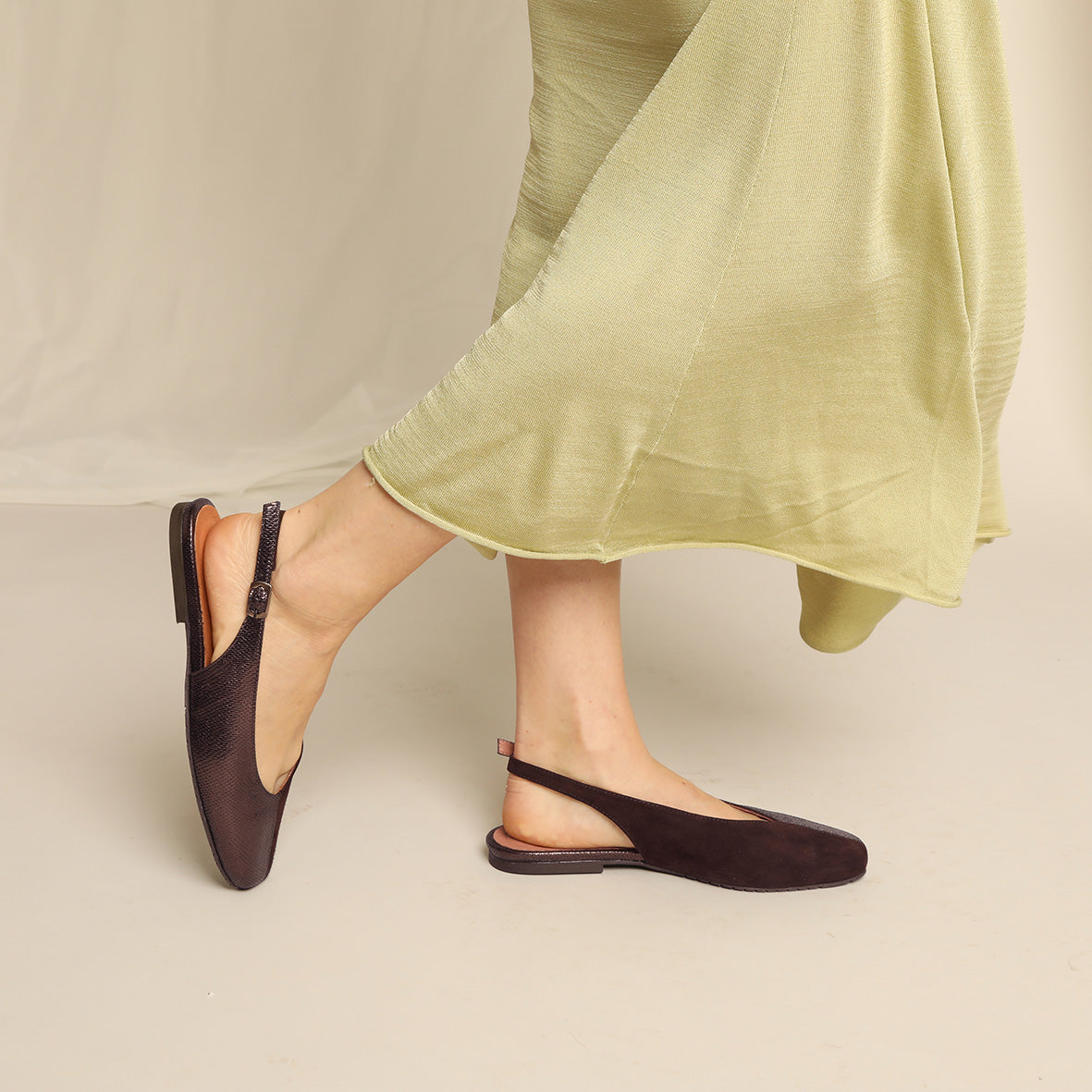 Imogen Chocolate Flat Shoe by Esska