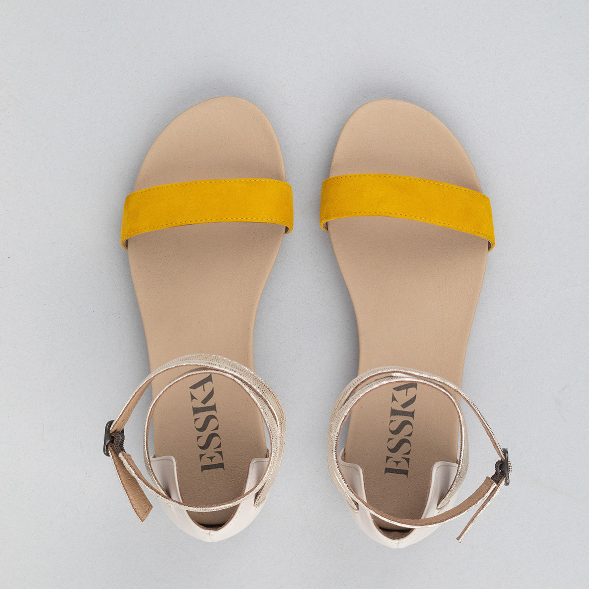 India Mustard Flat Sandal by Esska