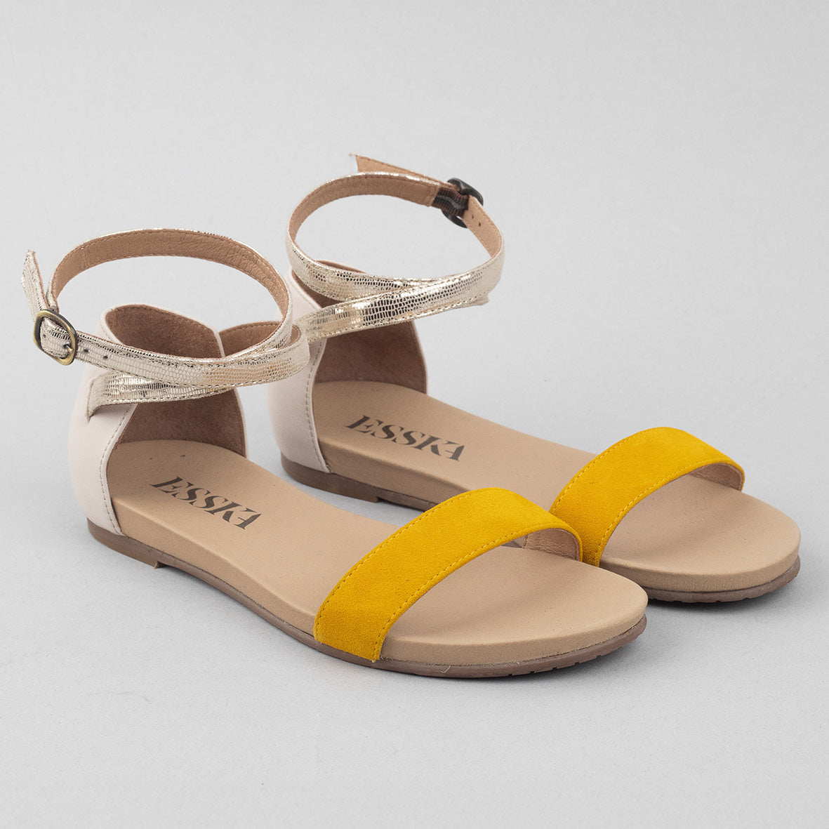 India Mustard Flat Sandal by Esska