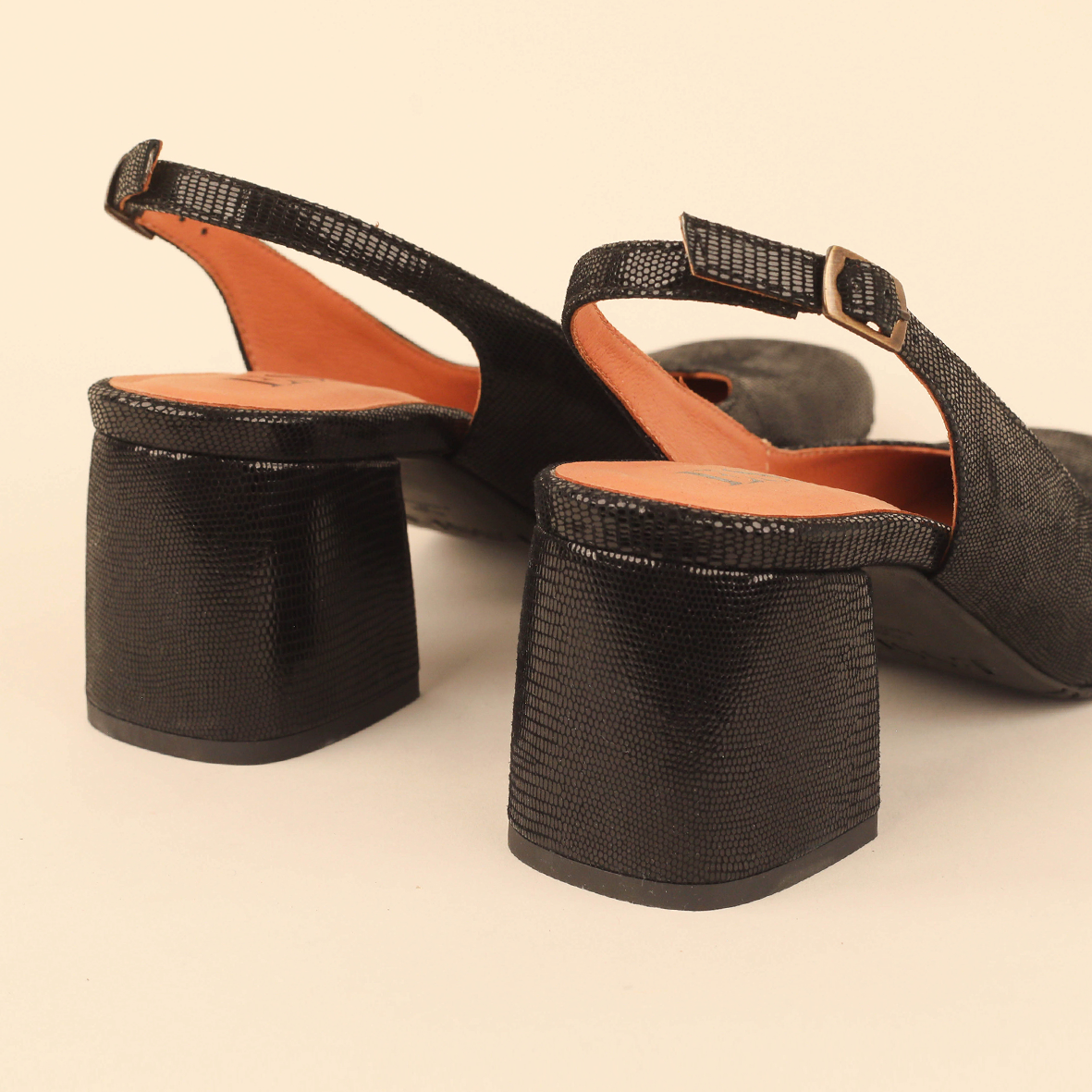 Jemima Metallic Black Mid Shoe by Esska