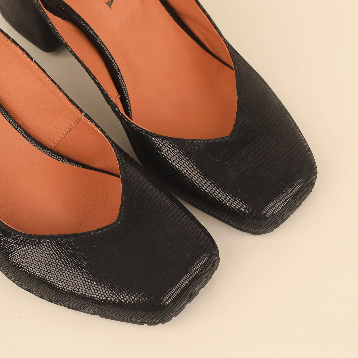 Jemima Metallic Black Mid Shoe by Esska