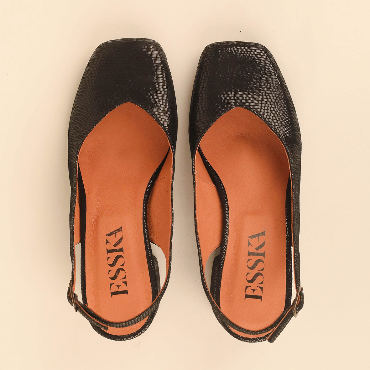 Jemima Metallic Black Mid Shoe by Esska