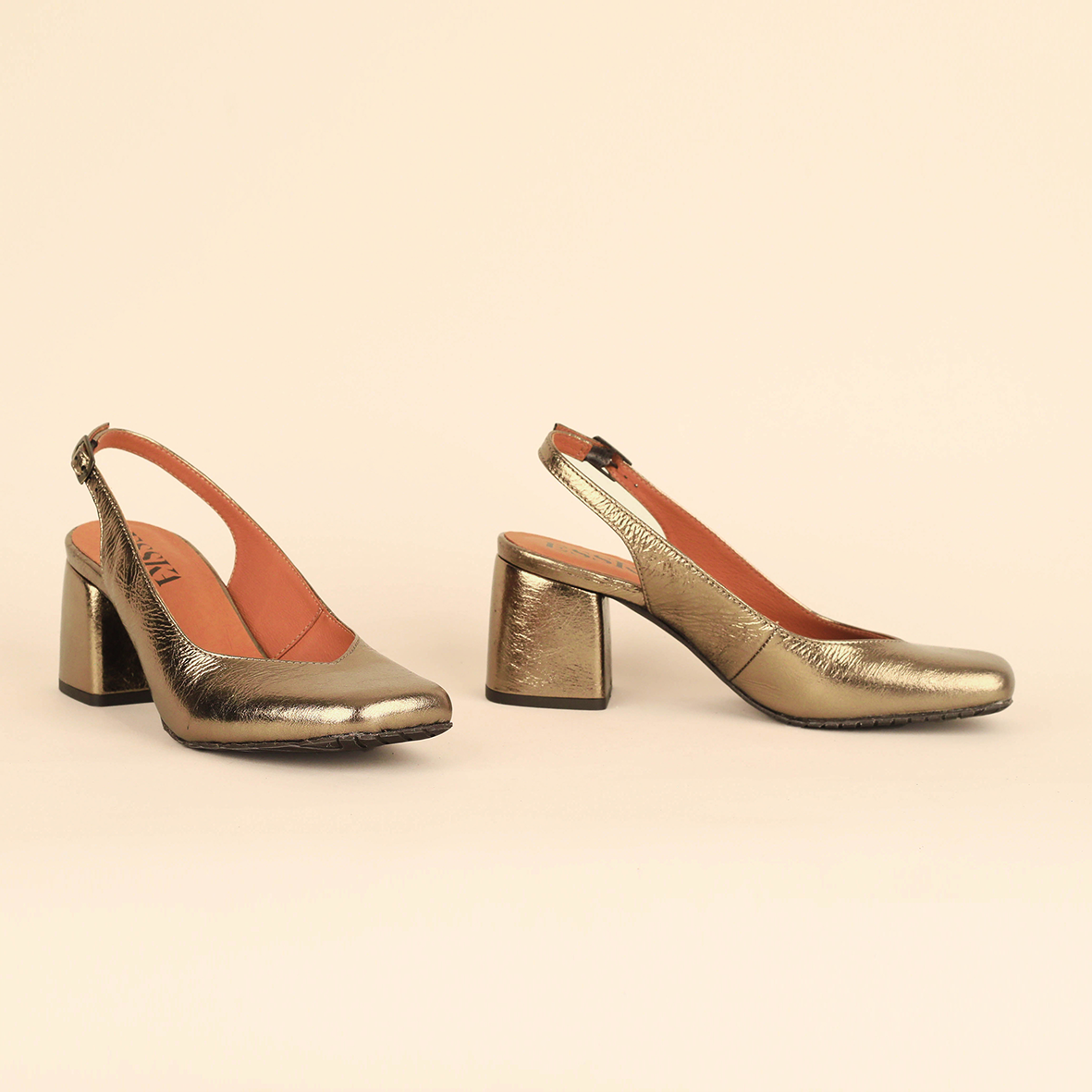 Jemima WIDE Metallic Smoke Mid Shoe by Esska