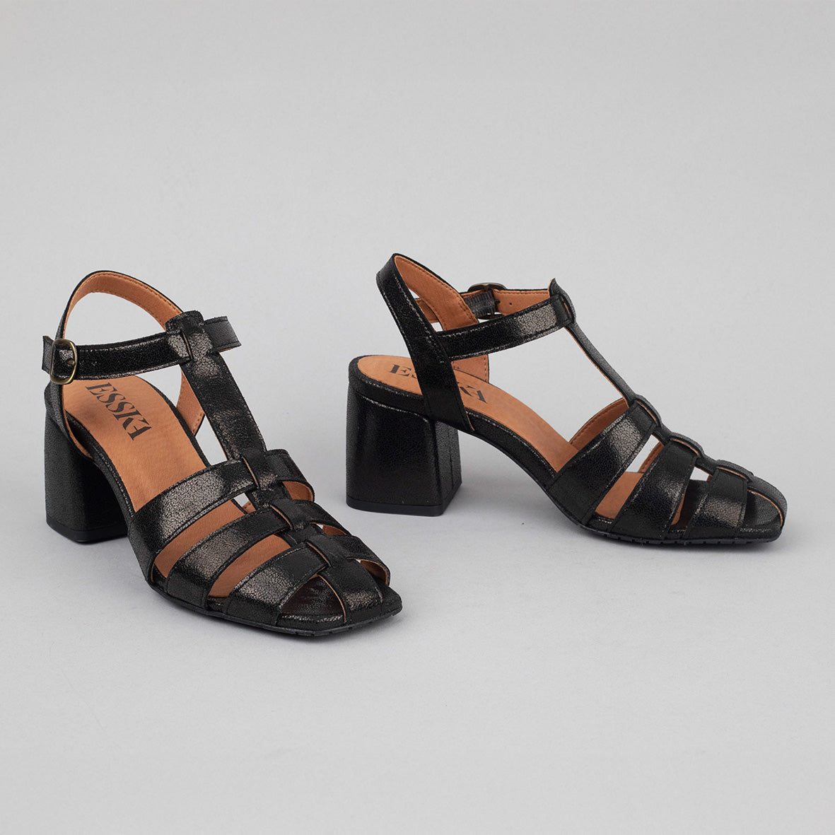 Jenny Vegan Black Mid Sandal by Esska