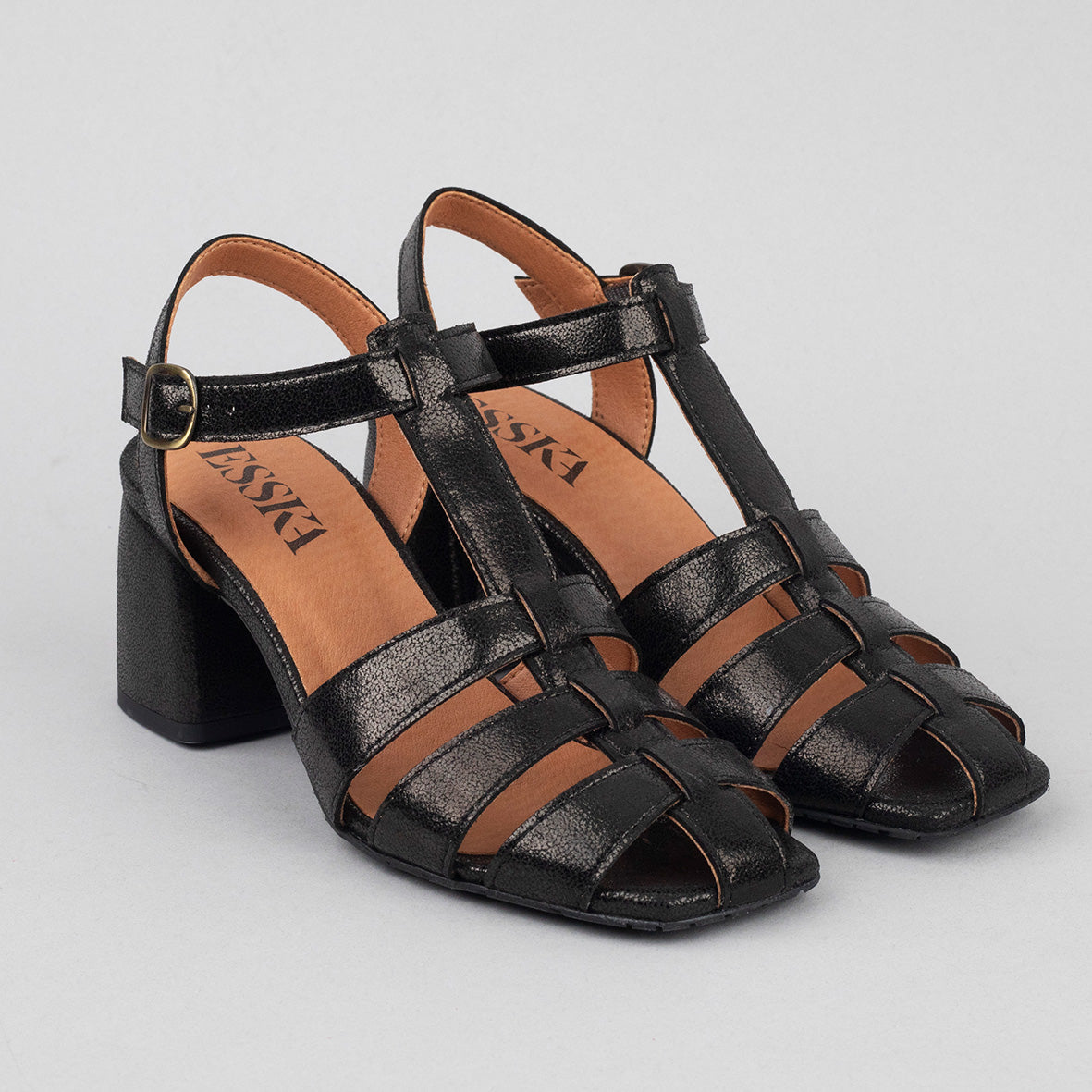 Jenny Vegan Black Mid Sandal by Esska