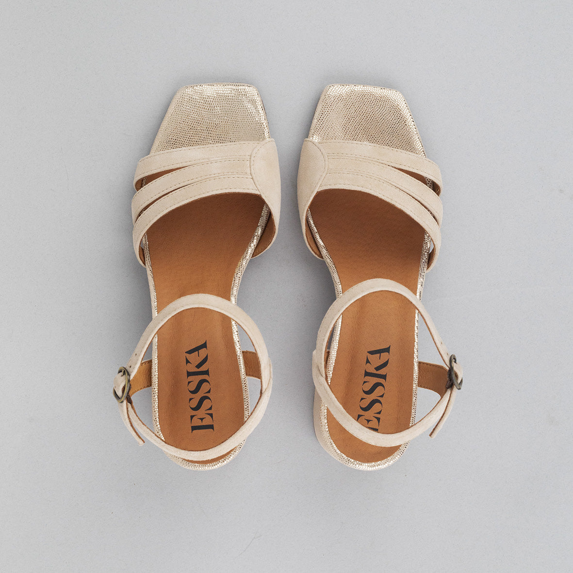 Joanne WIDE Stone Mid Sandal by Esska