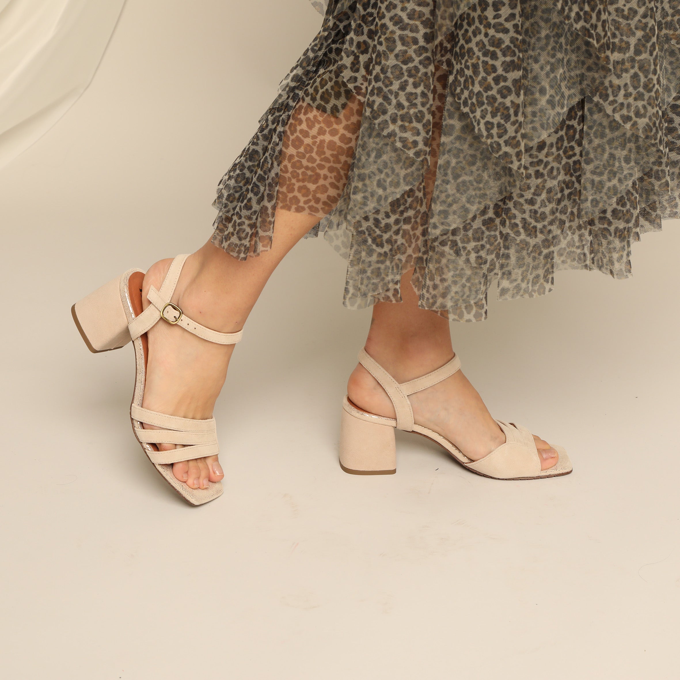 Joanne WIDE Stone Mid Sandal by Esska