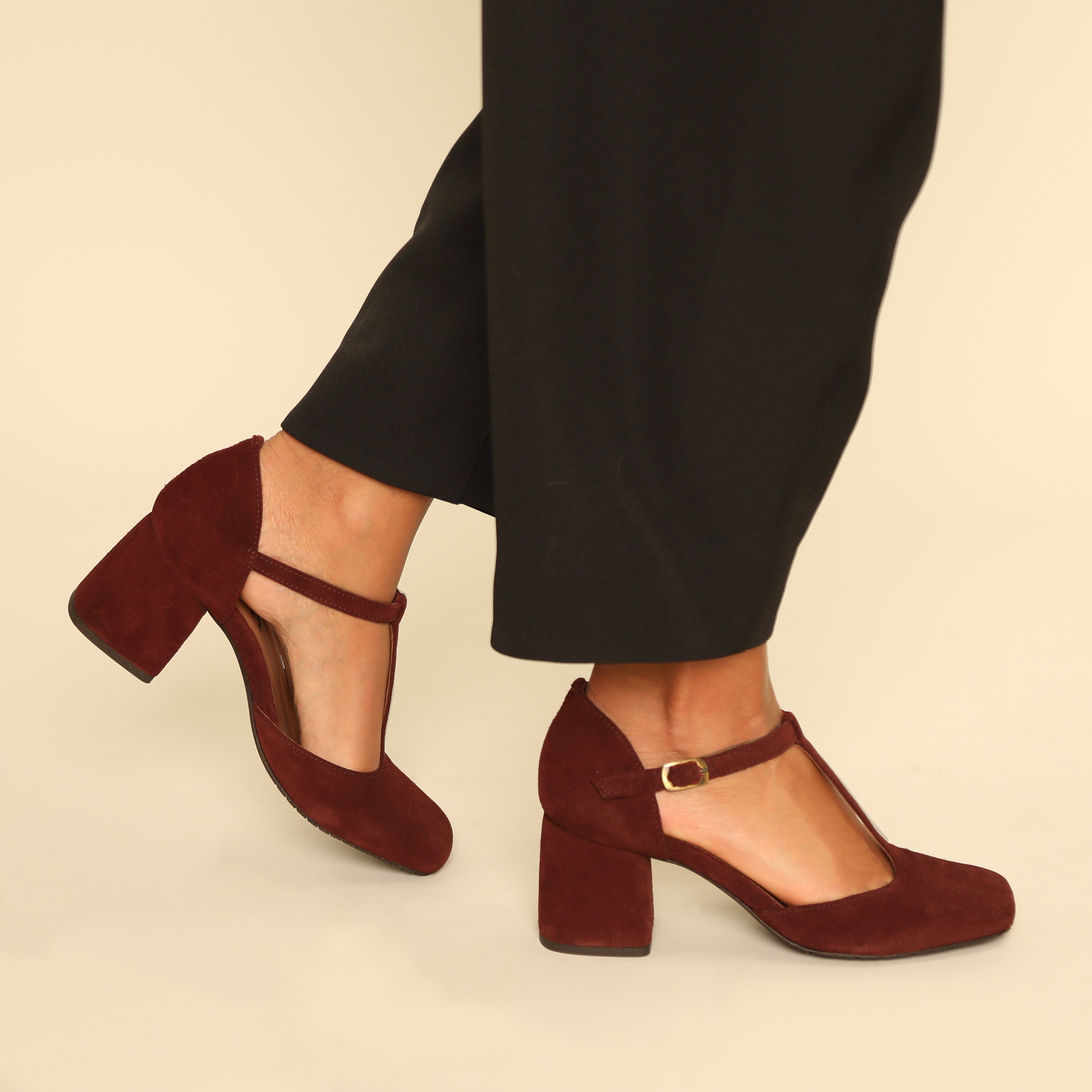 Joy WIDE Rust Mid Shoe by Esska
