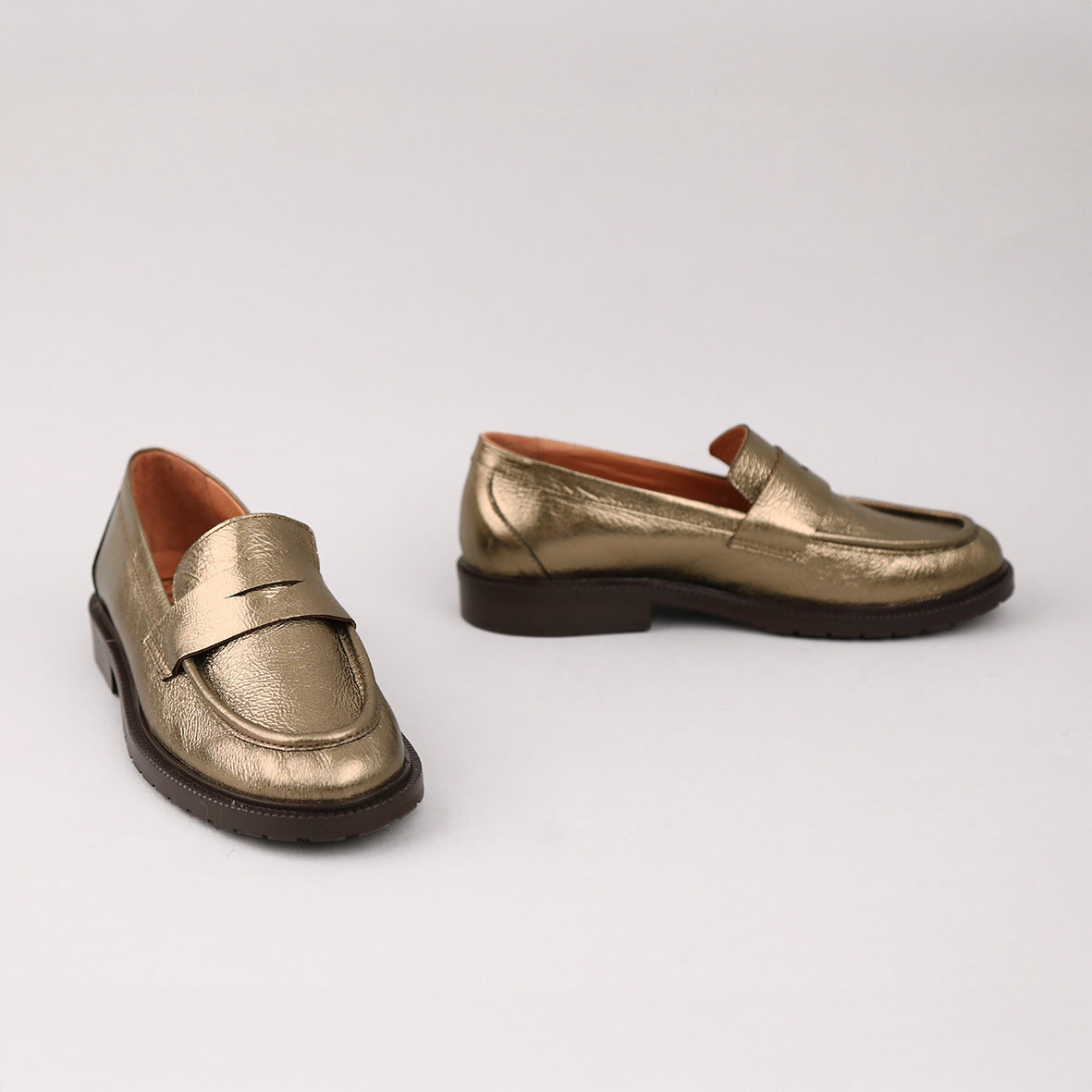 Kath Metallic Smoke Flat Shoe by Esska Shoes Ltd