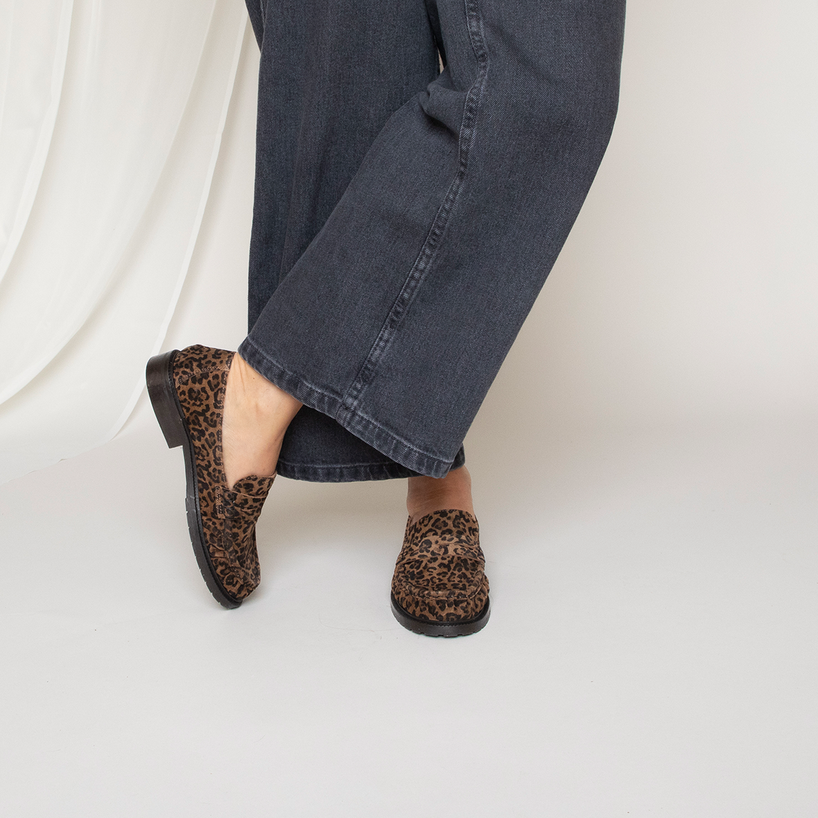 Katherine Leopard Flat Shoe by Esska