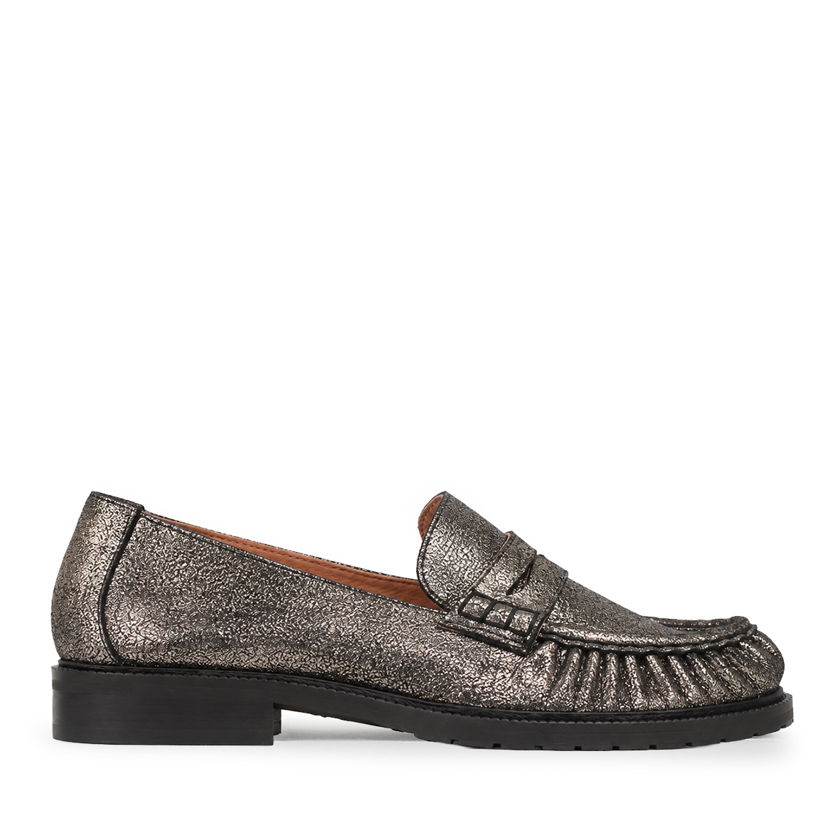 Katherine WIDE Metallic Iron Flat Shoe by Esska