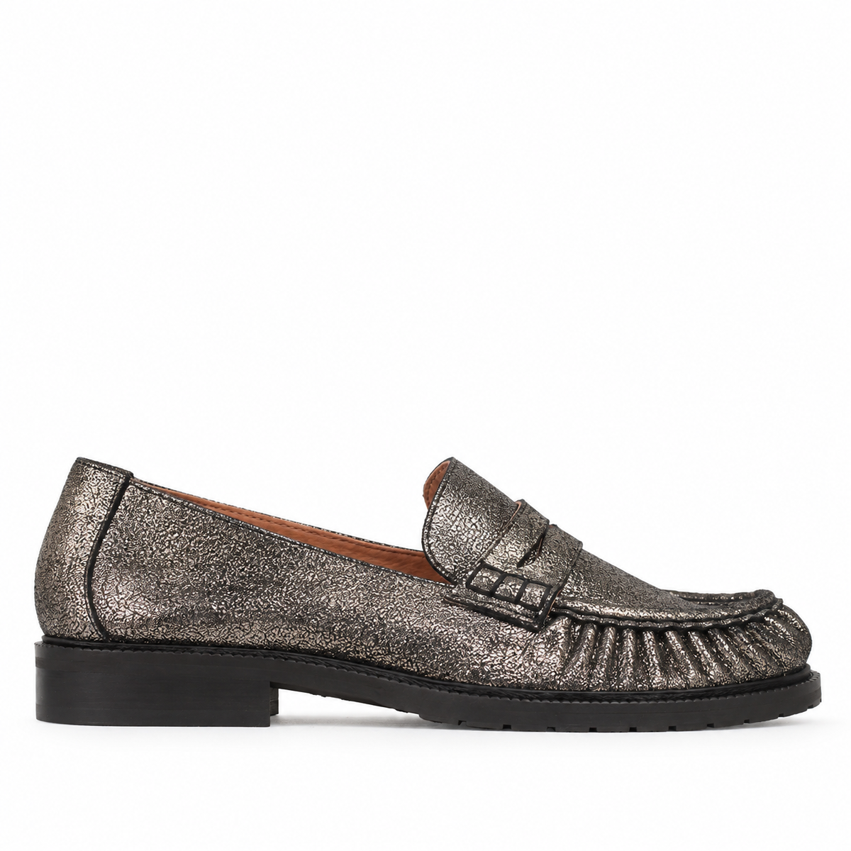 Katherine Metallic Iron Flat Shoe by Esska