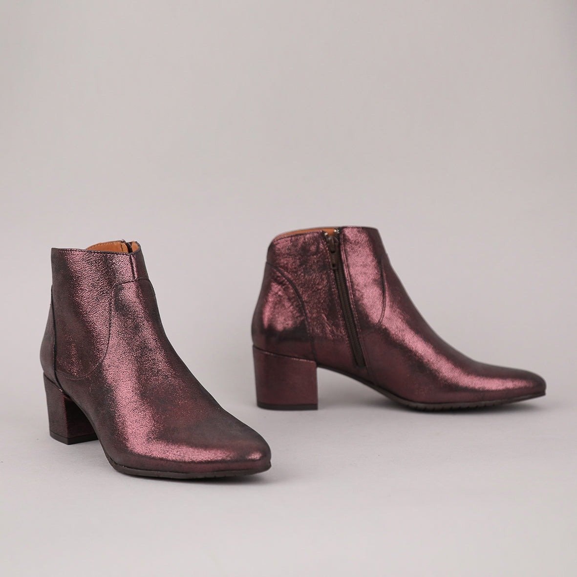 Kiana Metallic Burgundy Low Boot by Esska