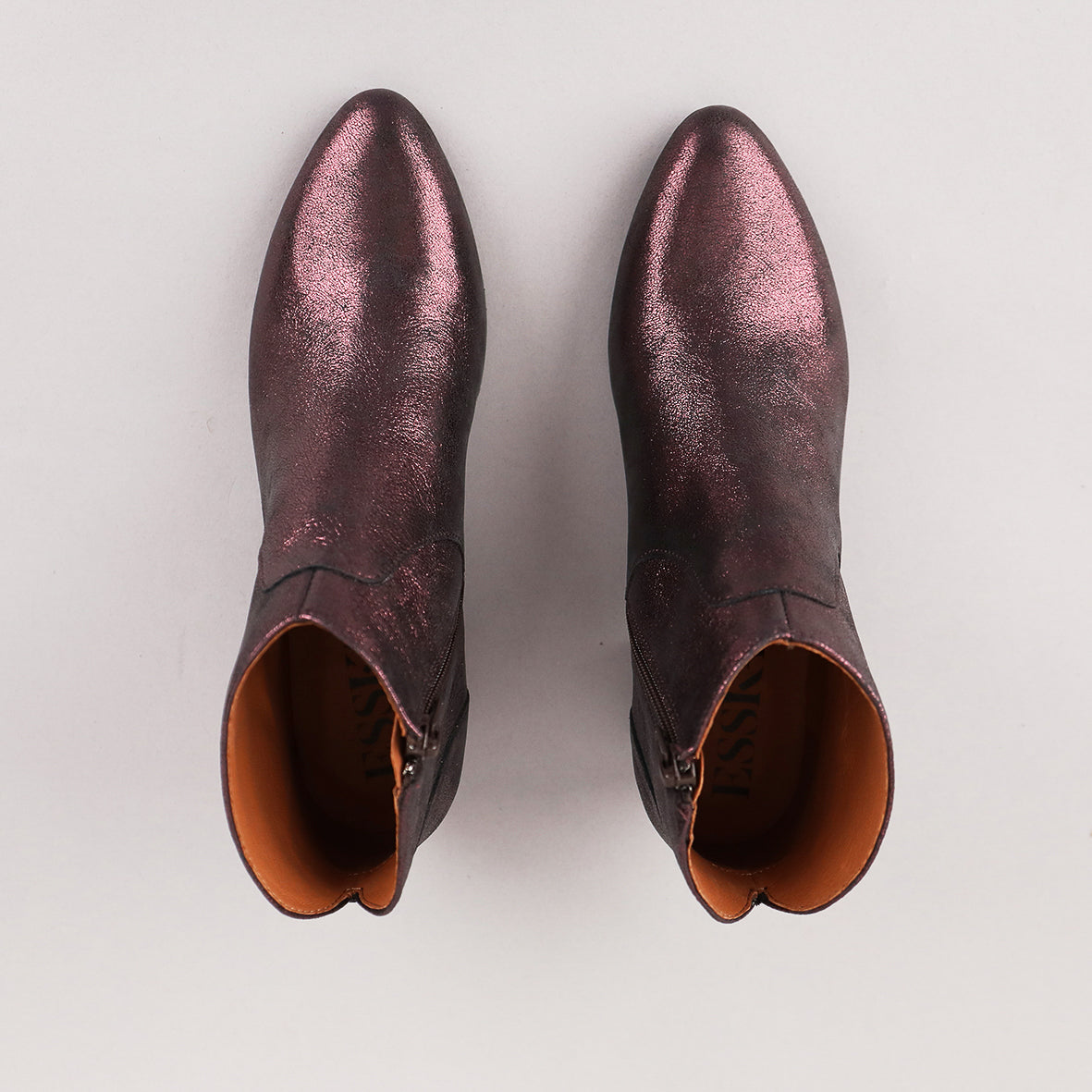 Kiana Metallic Burgundy Low Boot by Esska