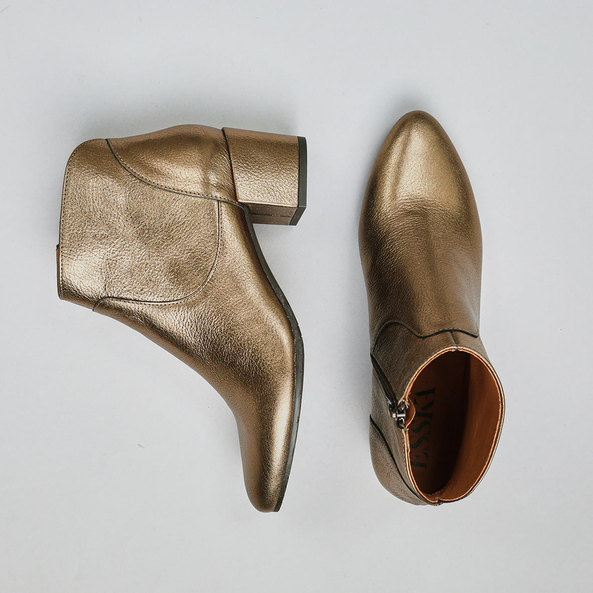 Kiana Metallic Mercury Low Boot by Esska