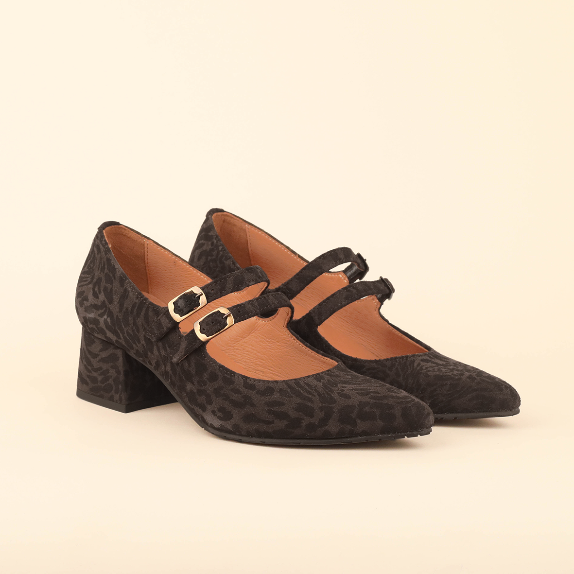 Laura WIDE Dark Brown Leopard