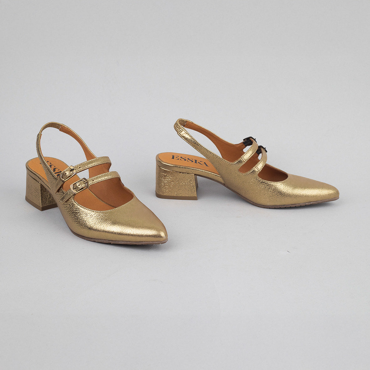 Layal WIDE Gold Dust Low Shoe by Esska