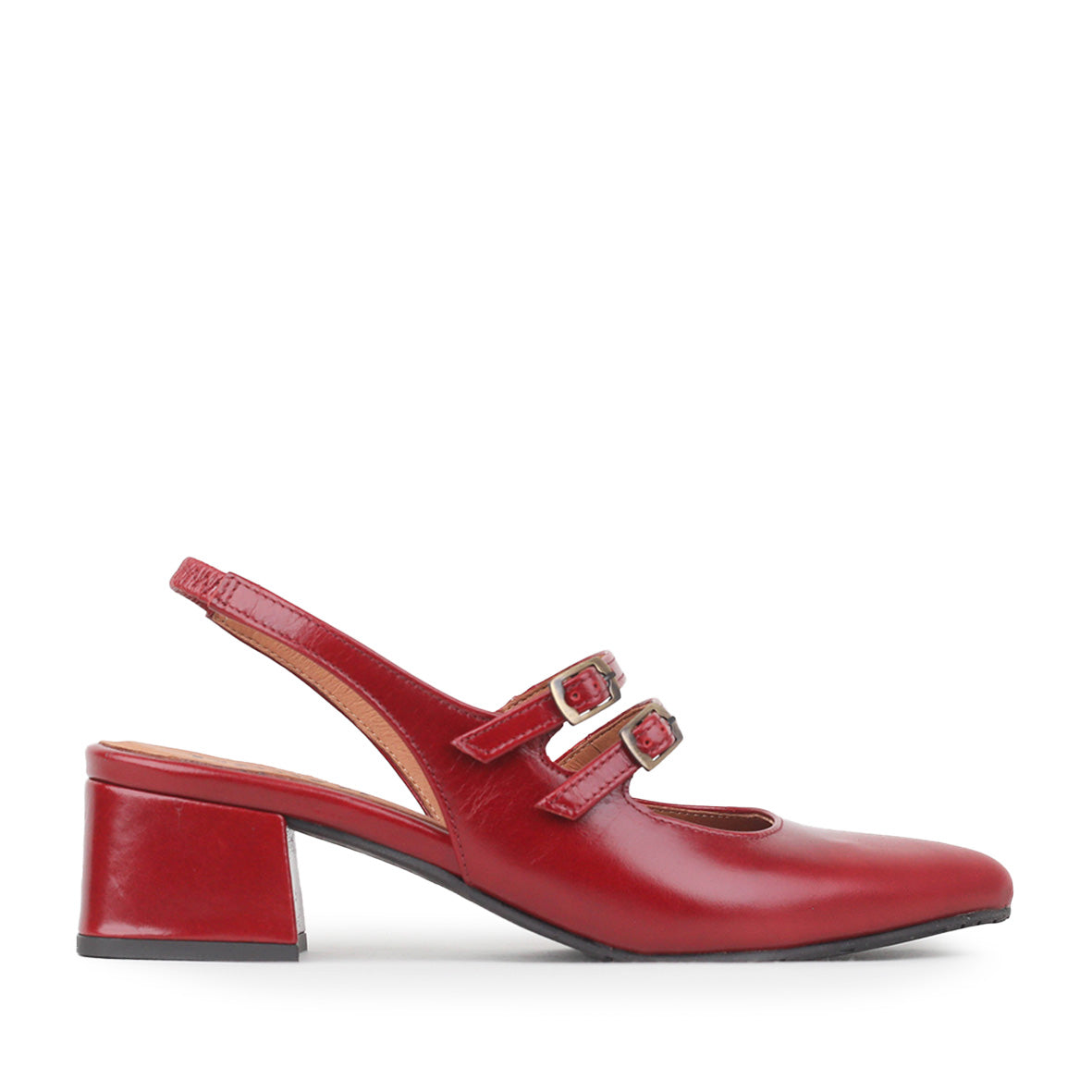 Layal WIDE Red Brick Low Shoe by Esska