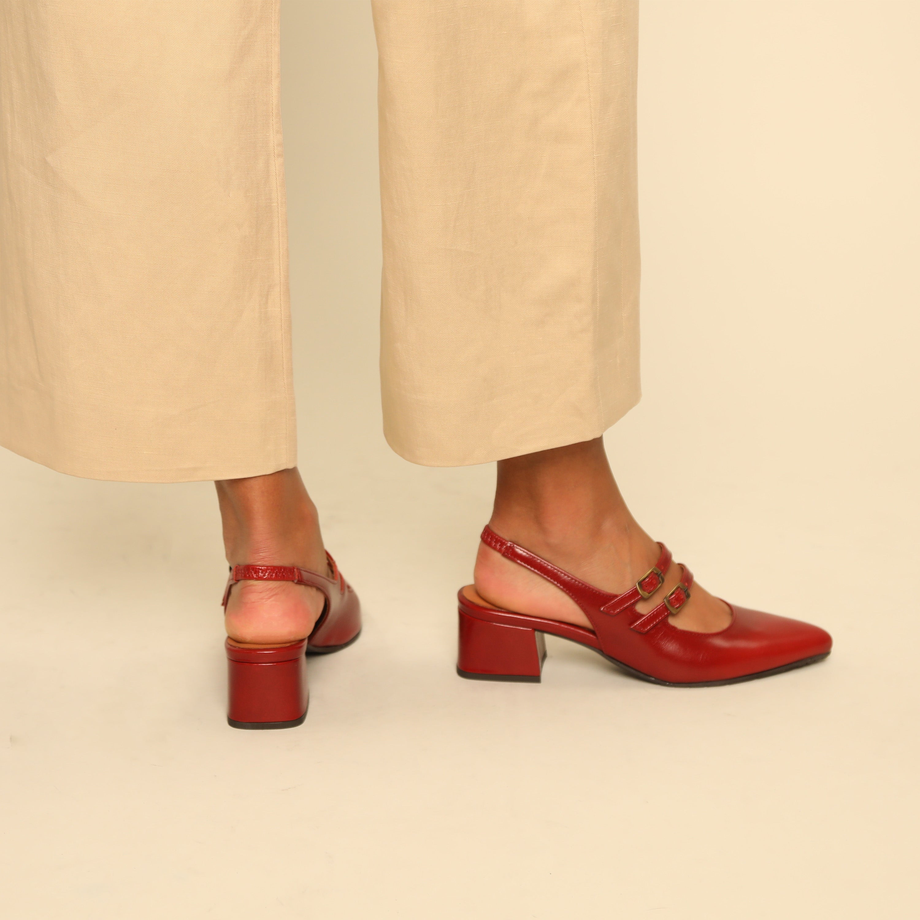 Layal Red Brick Low Shoe by Esska