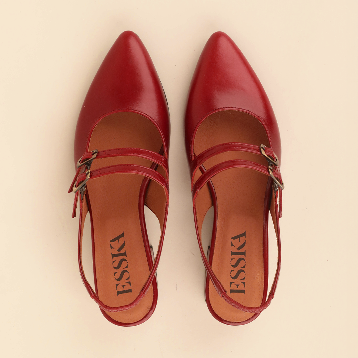 Layal Red Brick Low Shoe by Esska