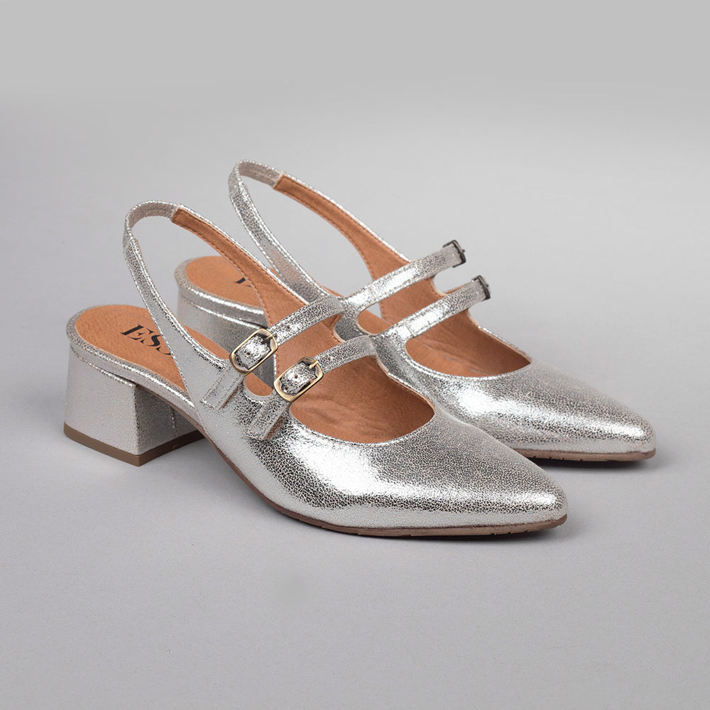 Esska Best Selling Slingback Shoes for Women 4 LaylaVeganSilver Product3 Square