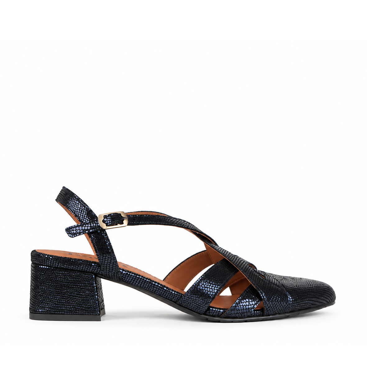 Lexi Metallic Navy Low Shoe by Esska