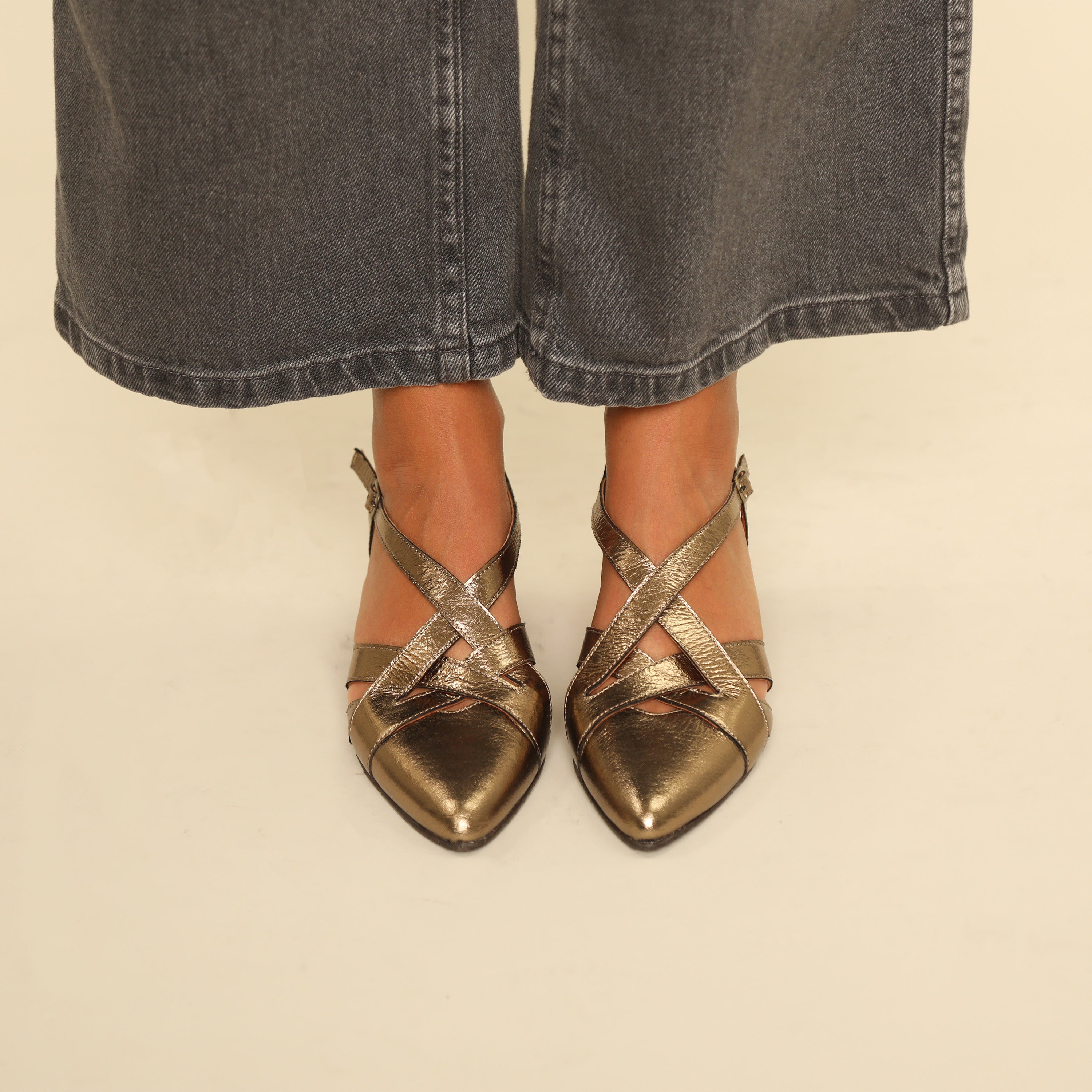 Lexi Metallic Smoke Low Shoe by Esska