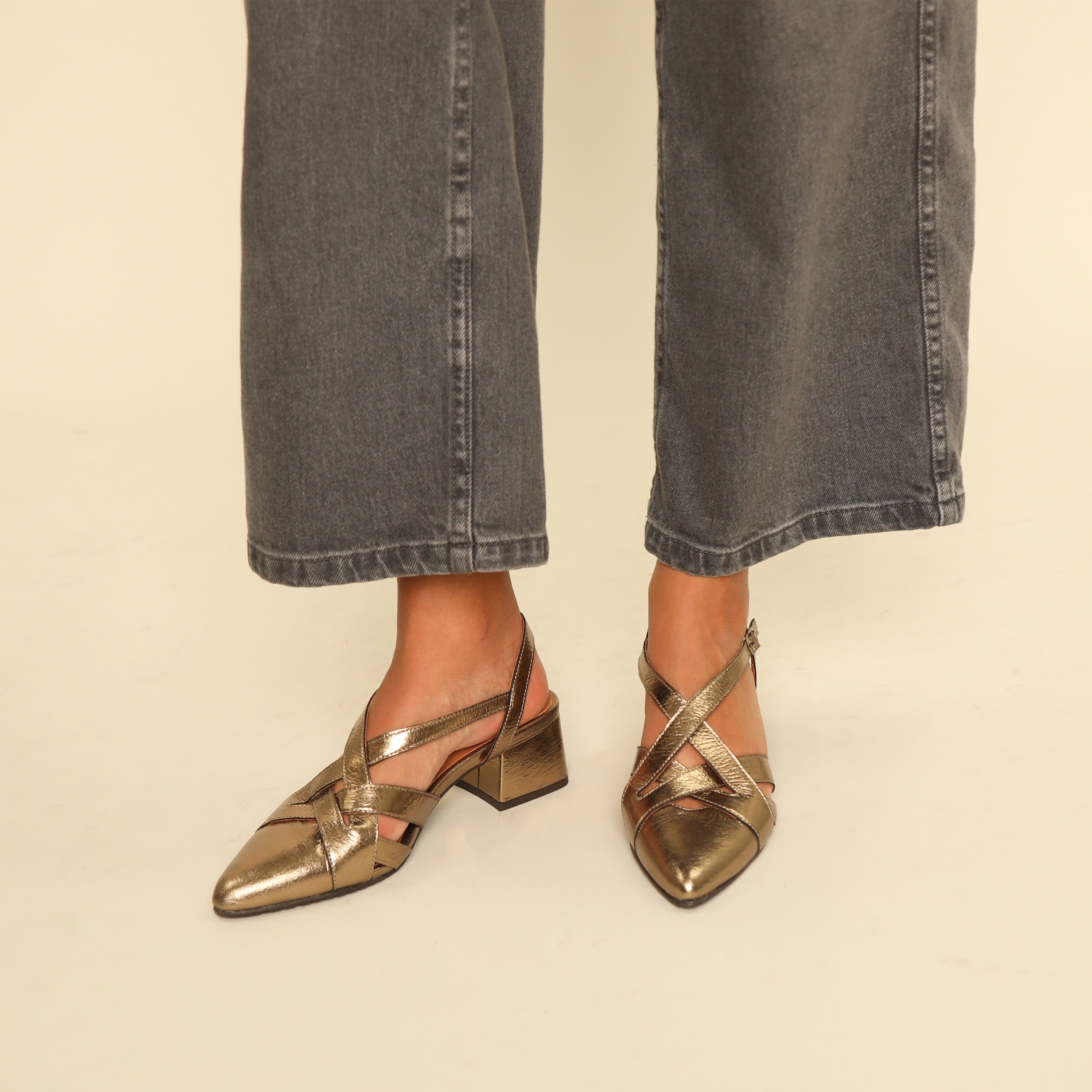 Lexi Metallic Smoke Low Shoe by Esska