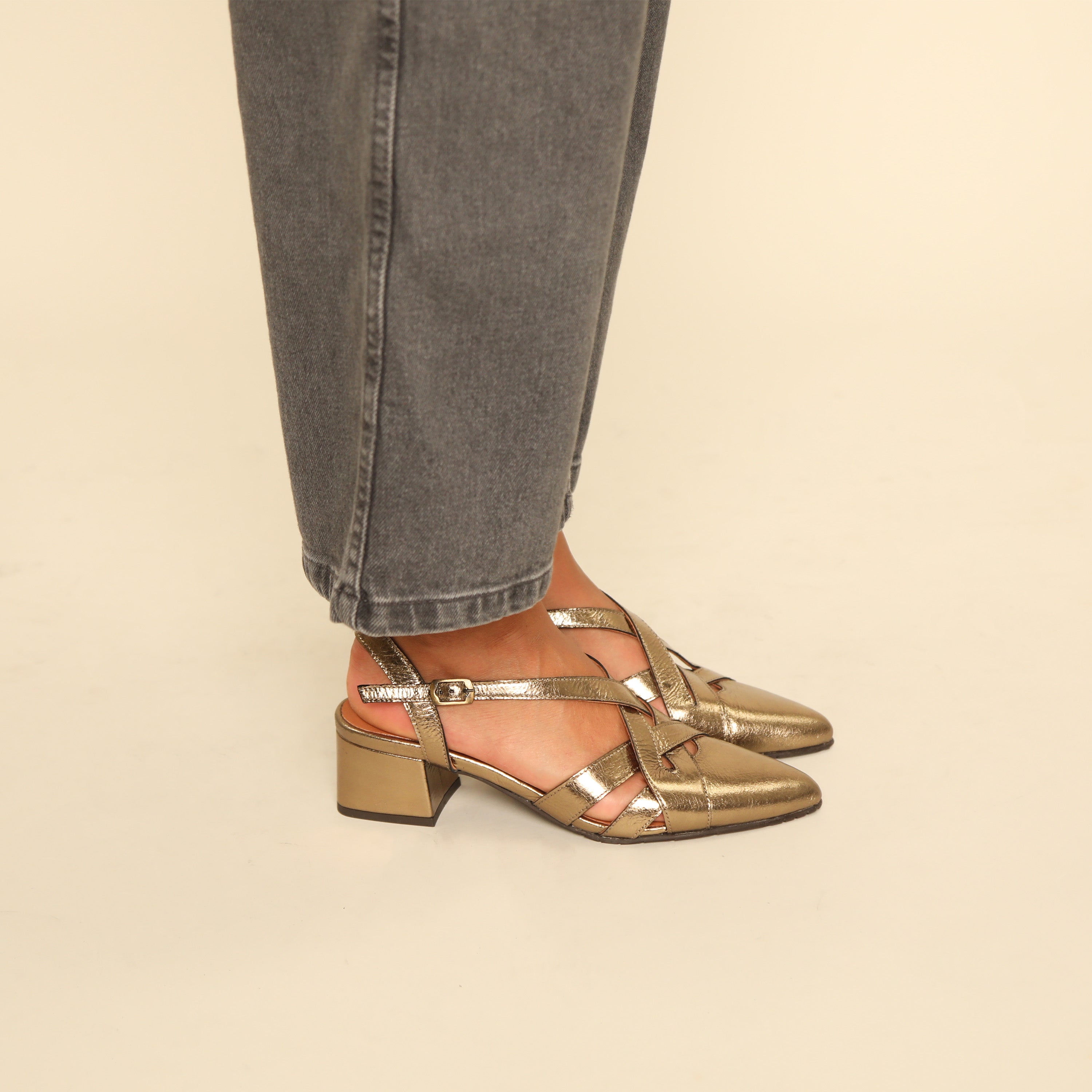Lexi Metallic Smoke Low Shoe by Esska