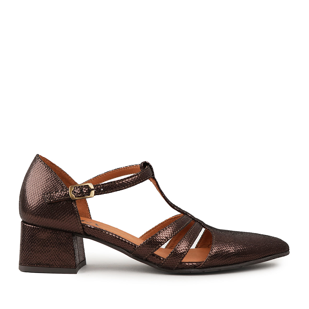 Lina Metallic Dark Brown Low Shoe by Esska