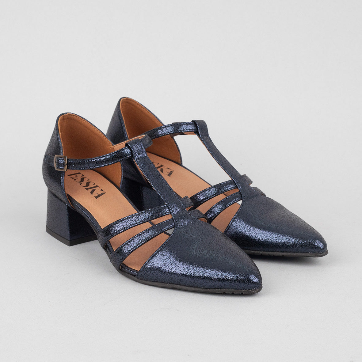 Lina Vegan Metallic Navy Low Shoe by Esska