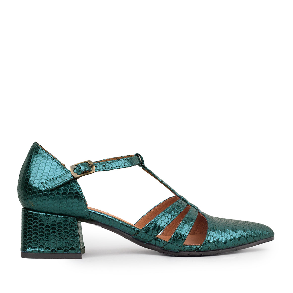 Lina Metallic Teal Low Shoe by Esska
