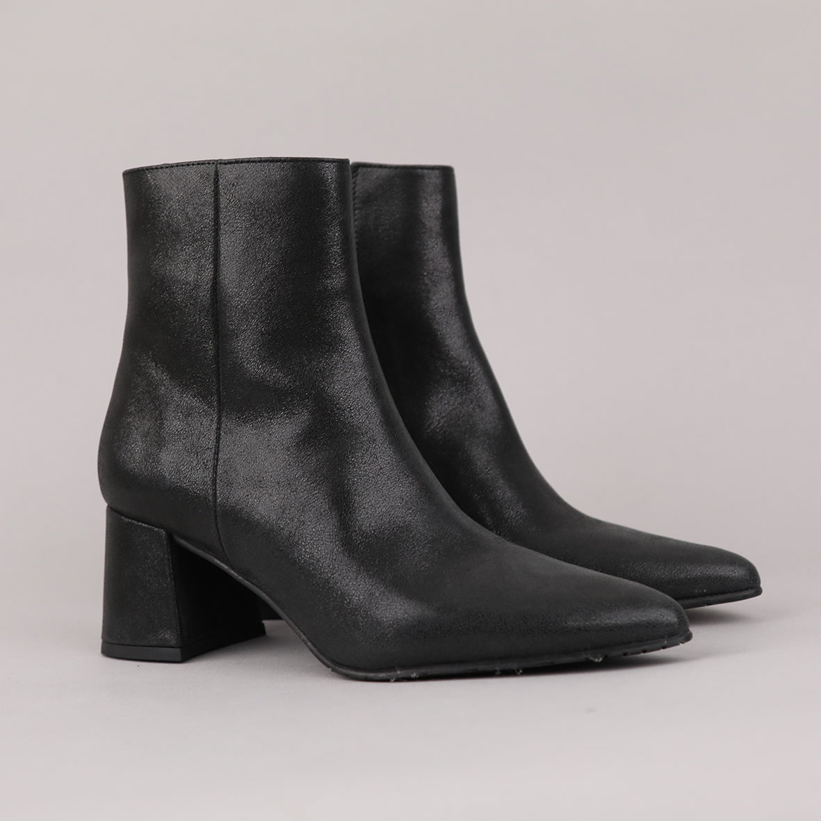 Lorna Metallic Black Mid Boot by Esska