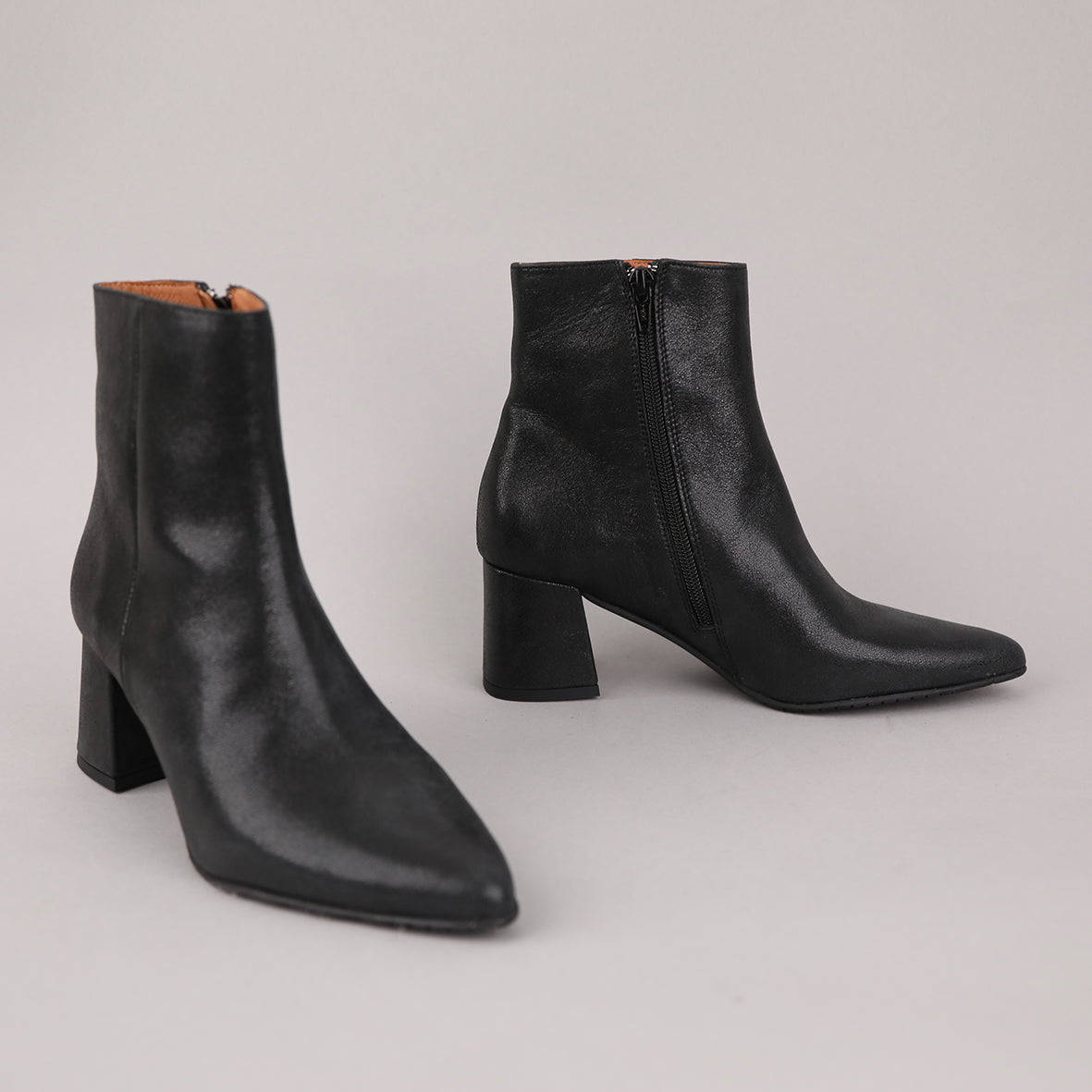 Lorna Metallic Black Mid Boot by Esska