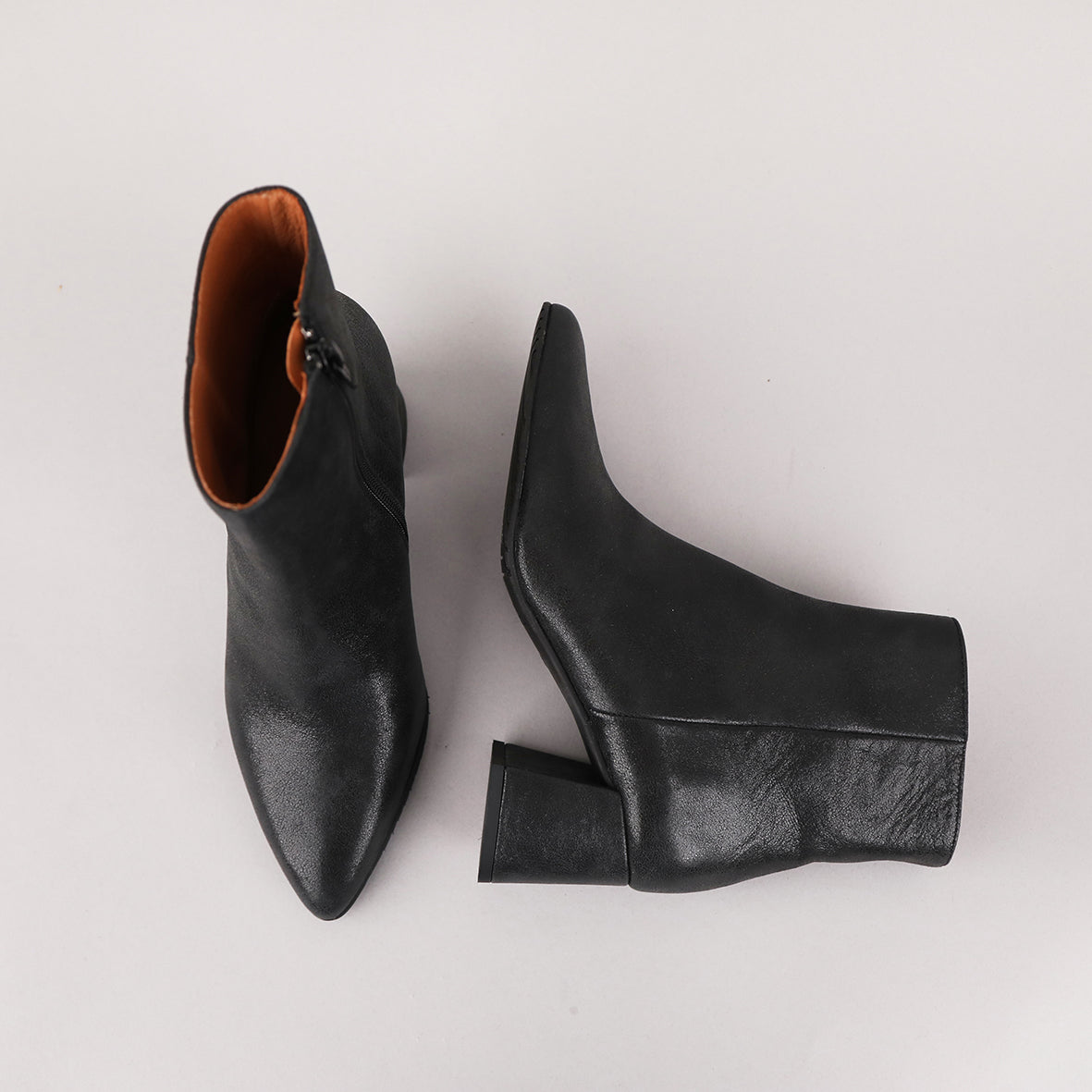 Lorna Metallic Black Mid Boot by Esska