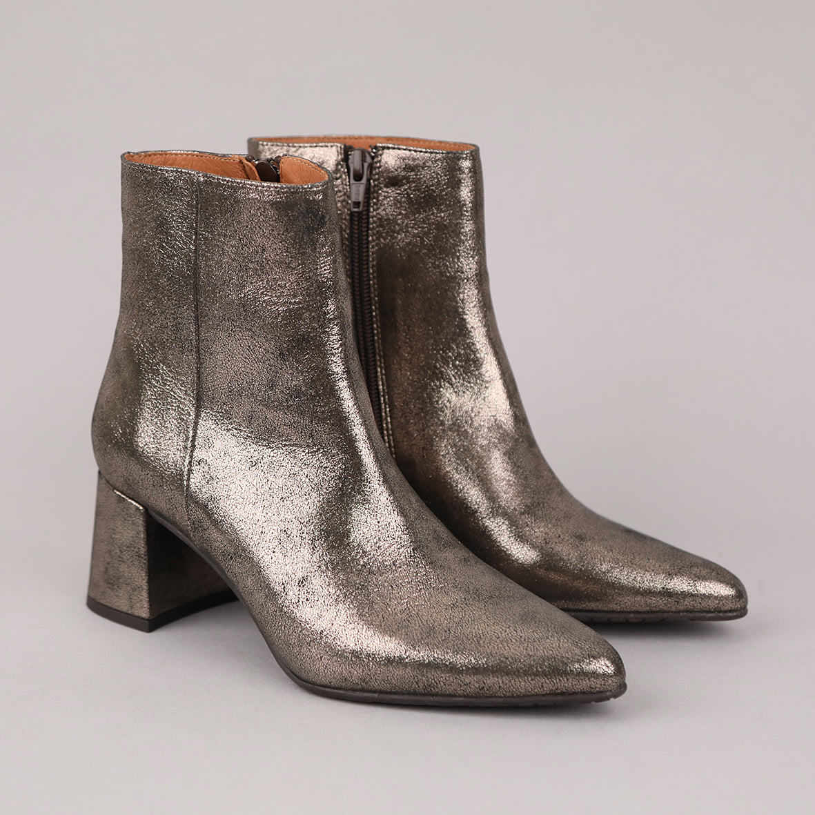 Lorna Metallic Iron Mid Boot by Esska
