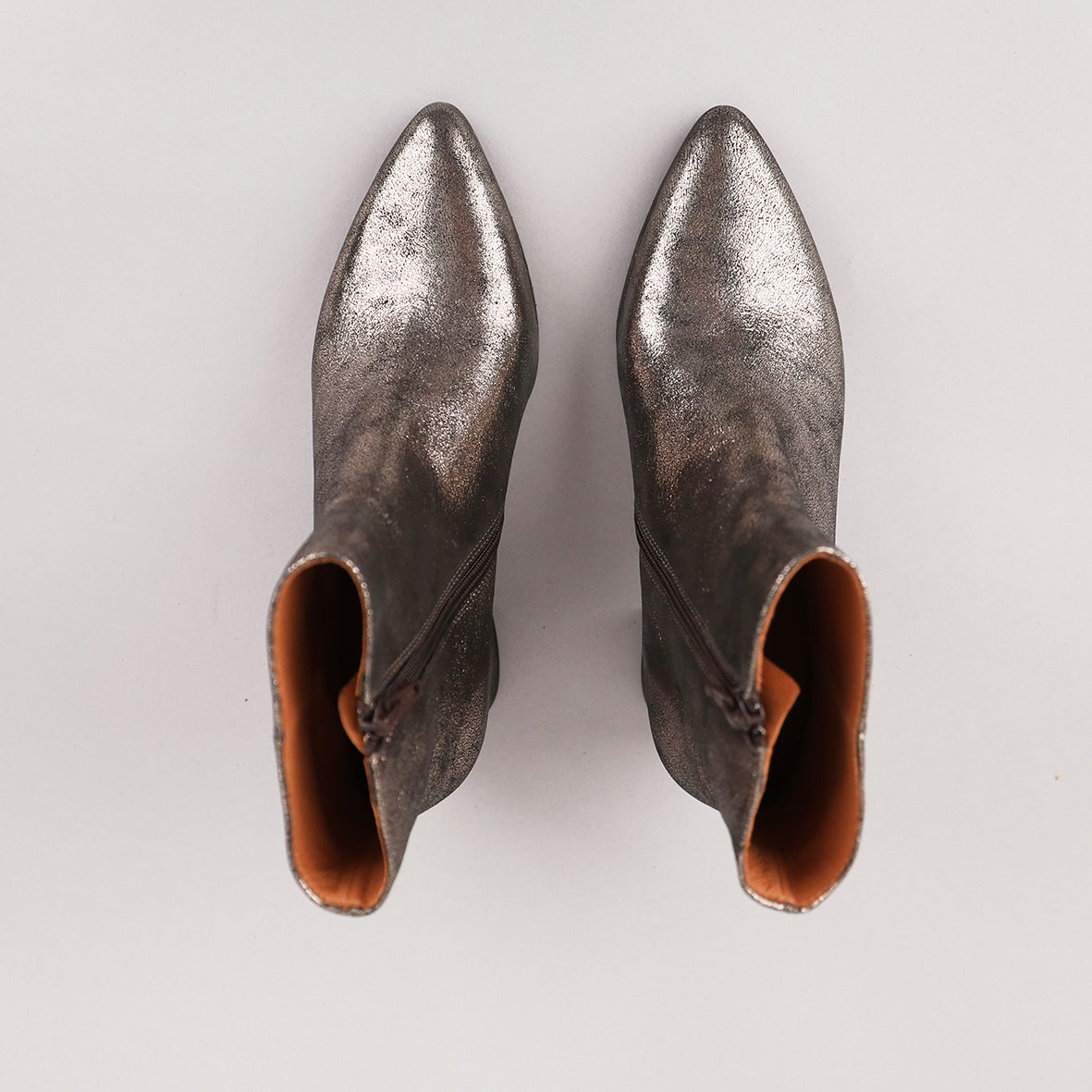 Lorna Metallic Iron Mid Boot by Esska
