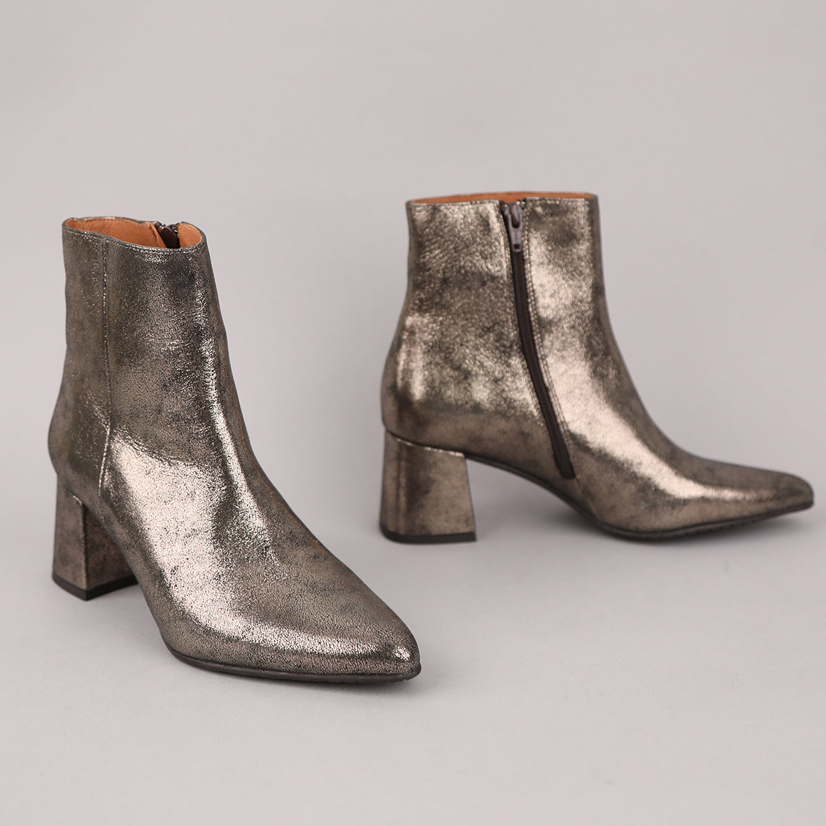 Lorna Metallic Iron Mid Boot by Esska