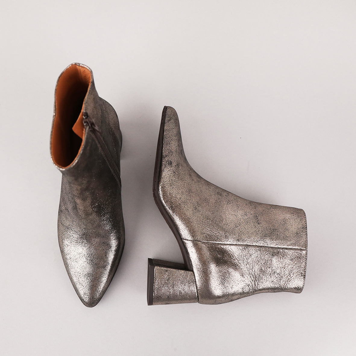 Lorna Metallic Iron Mid Boot by Esska