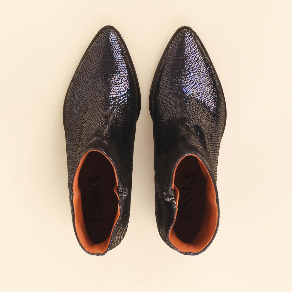Luka WIDE Metallic Navy Low Boot by Esska