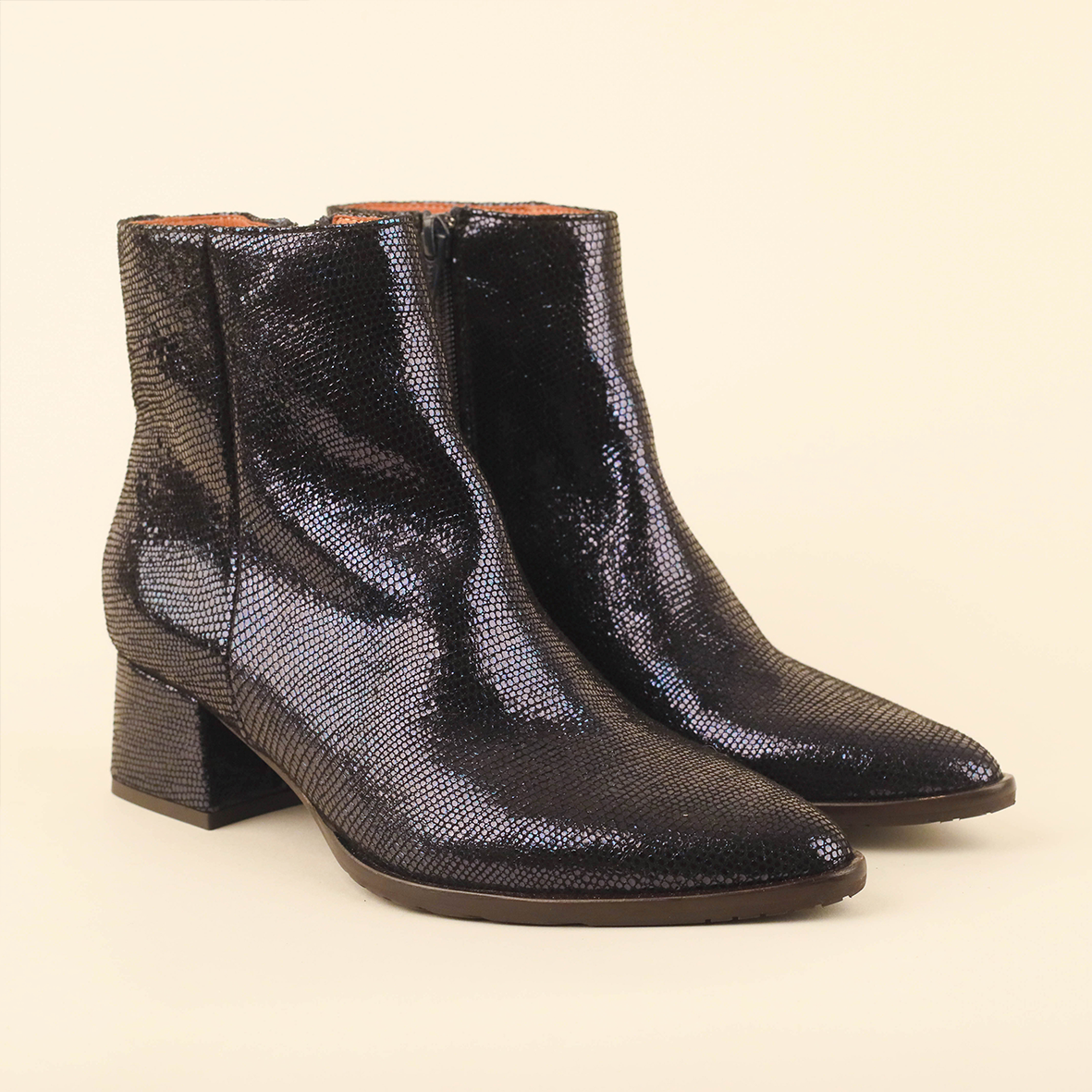 Luka WIDE Metallic Navy Low Boot by Esska