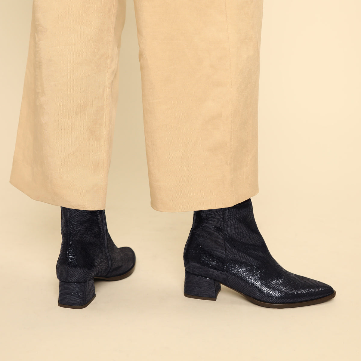 Luka WIDE Metallic Navy Low Boot by Esska