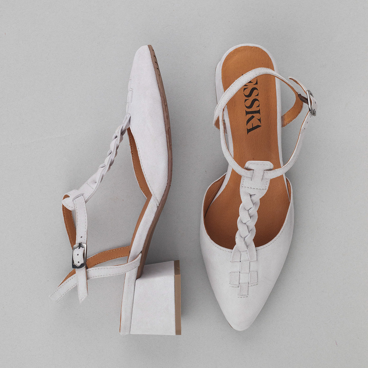 Lydia Light Grey Low Shoe by Esska