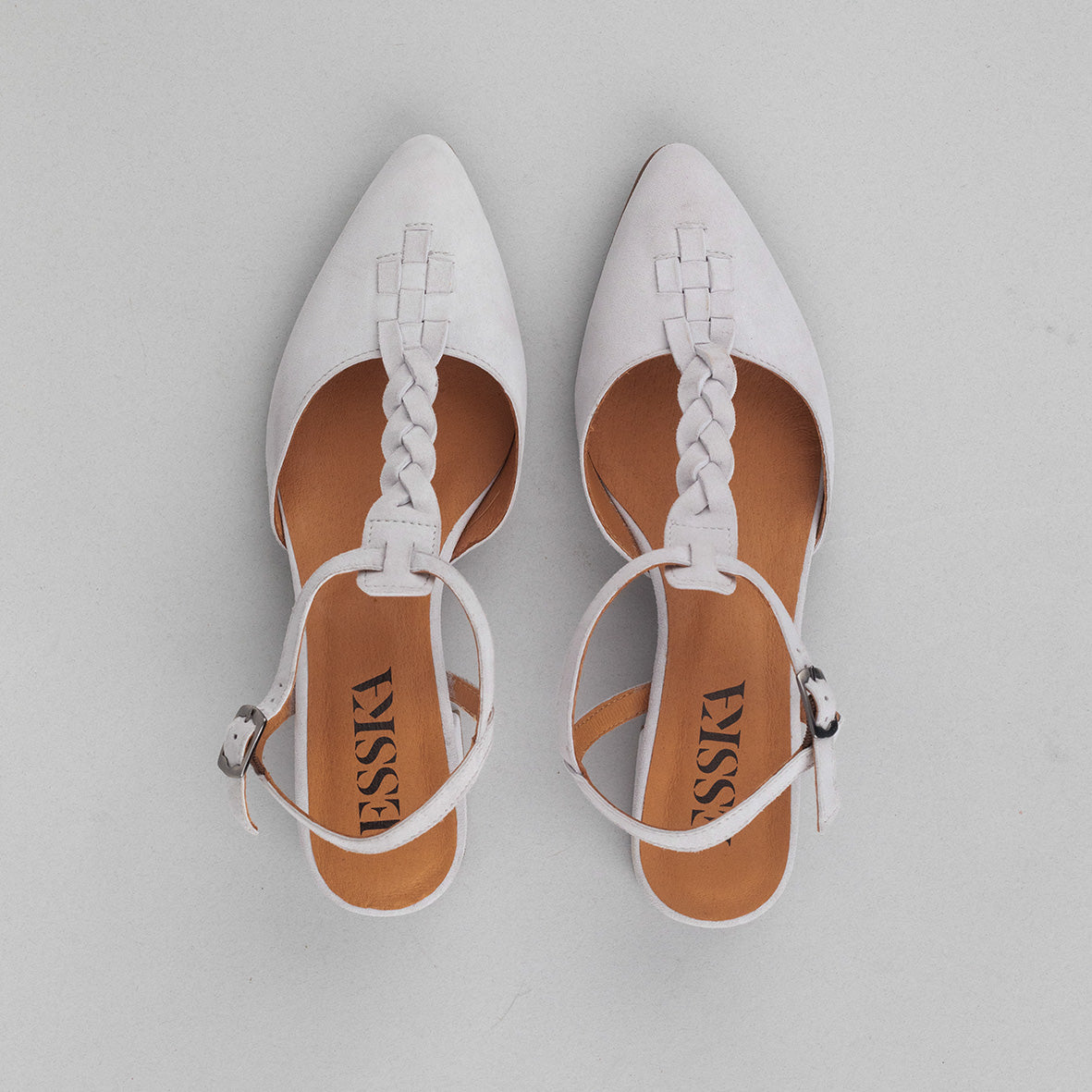 Lydia Light Grey Low Shoe by Esska