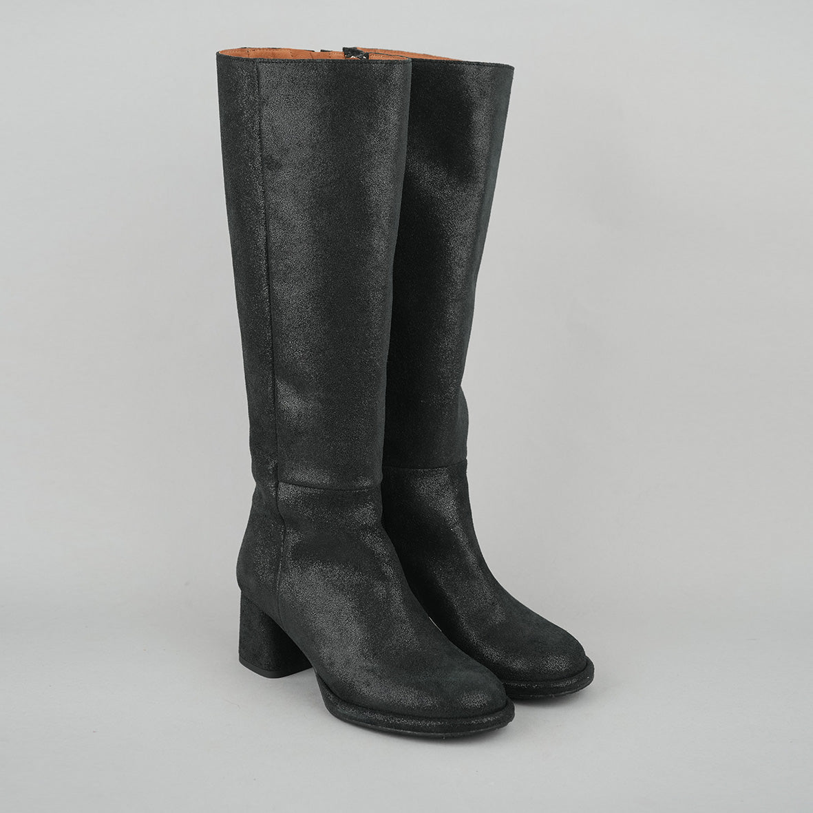 Margot Metallic Black Mid Boot by Esska