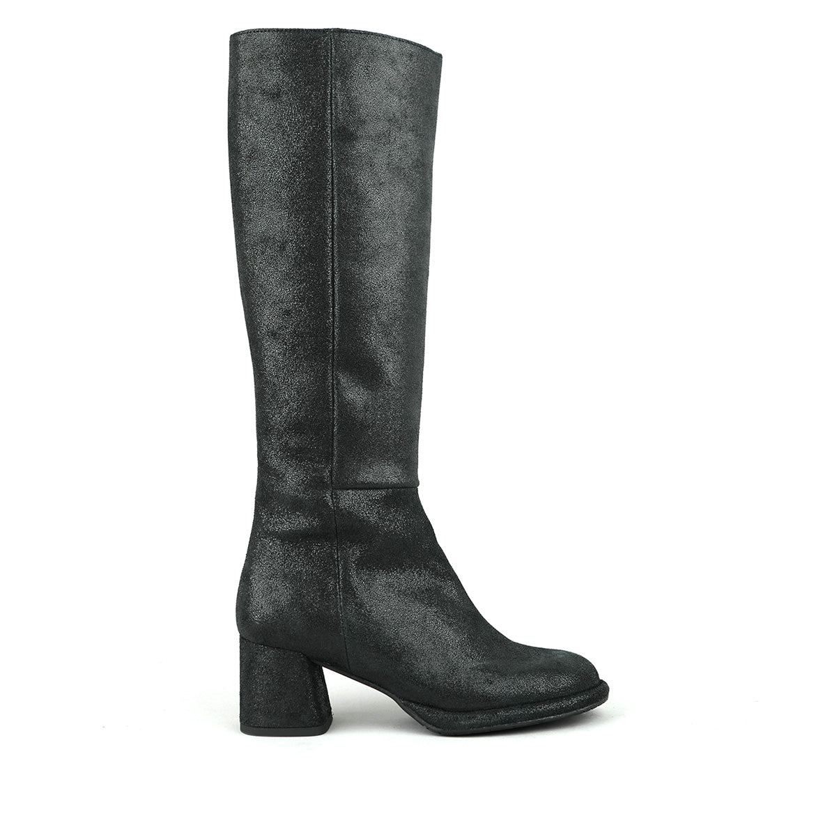 Margot Metallic Black Mid Boot by Esska
