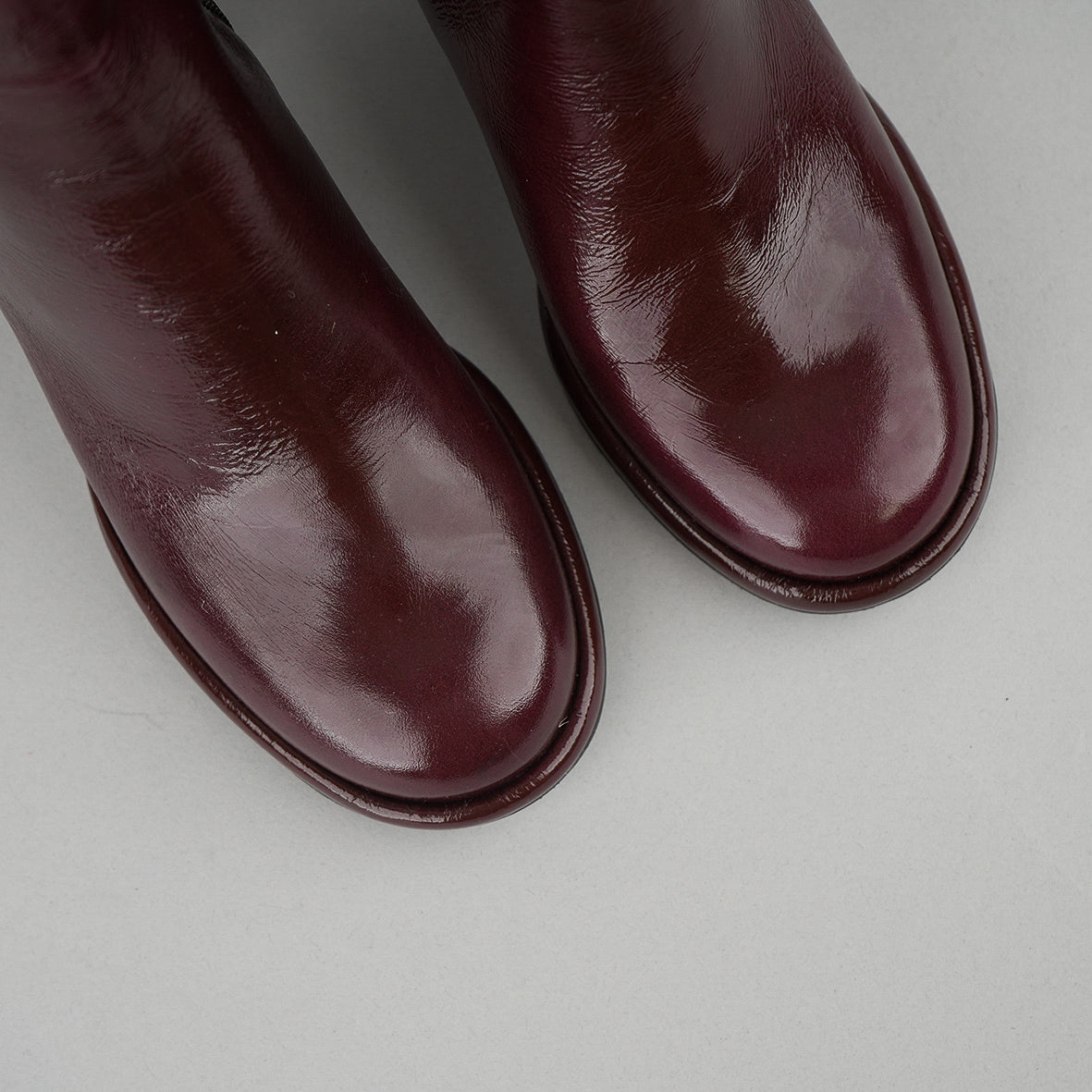 Margot Patent Burgundy Mid Boot by Esska