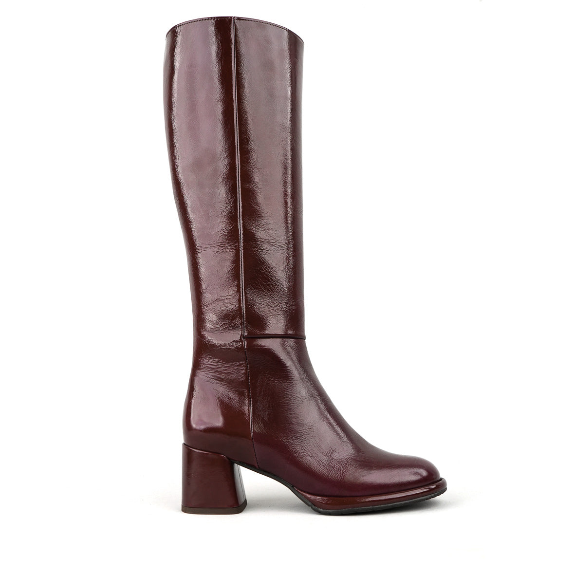 Margot Patent Burgundy Mid Boot by Esska